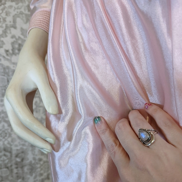 Vintage 1980s At Homewear Pink Lingerie Robe - Picture 10 of 13